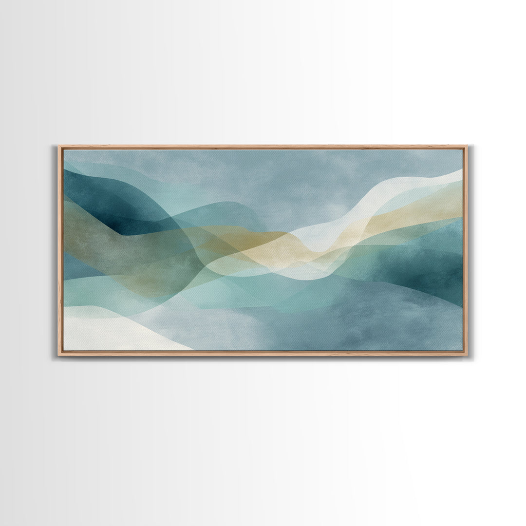 Minimal Smile Curve Abstract Framed Canvas Print, Dental Office Art, Neutral Decor, Office Decor, Fine Art, Calm, Wall Art, DOA-2x1-1