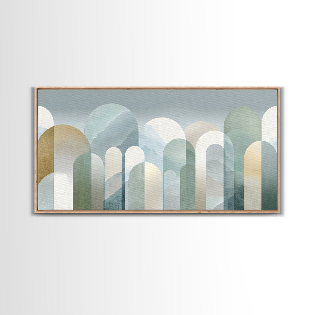 Light Scandinavian Abstract Arches Framed Canvas Print, Dental Office Art, Home Decor, Office Decor, Abstract Art, Calm, DOA-2x1-13