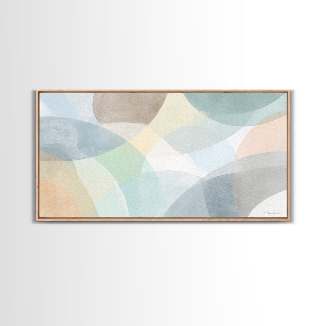 Simple Rainbow Pastel Shapes for Children Canvas Print, Dental Office Art, Gallery Decor, Office Decor, Abstract Art, Calm, DOA-2x1-17