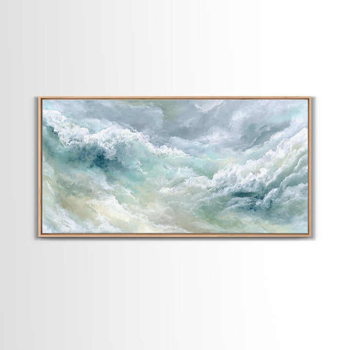 Calming Abstract Ocean Waves Canvas Print, Dental Office Art, Wall Decor, Office Decor, Fine Art, Calm, Contemporary Art, DOA-2x1-21