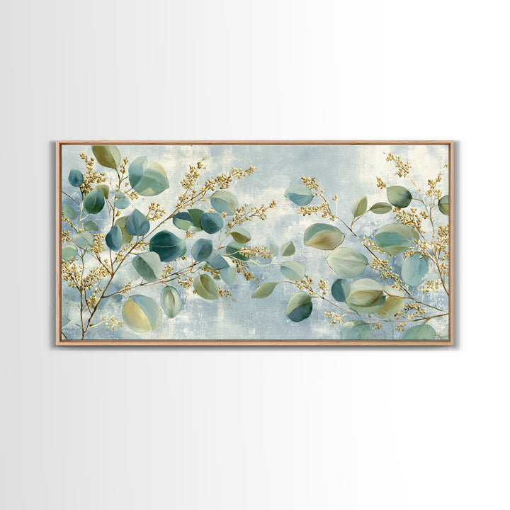 Soft Botanical Eucalyptus Print for Clean Atmosphere Canvas Print, Dental Office Art, Wall Art, Office Decor, Calm, DOA-2x1-23
