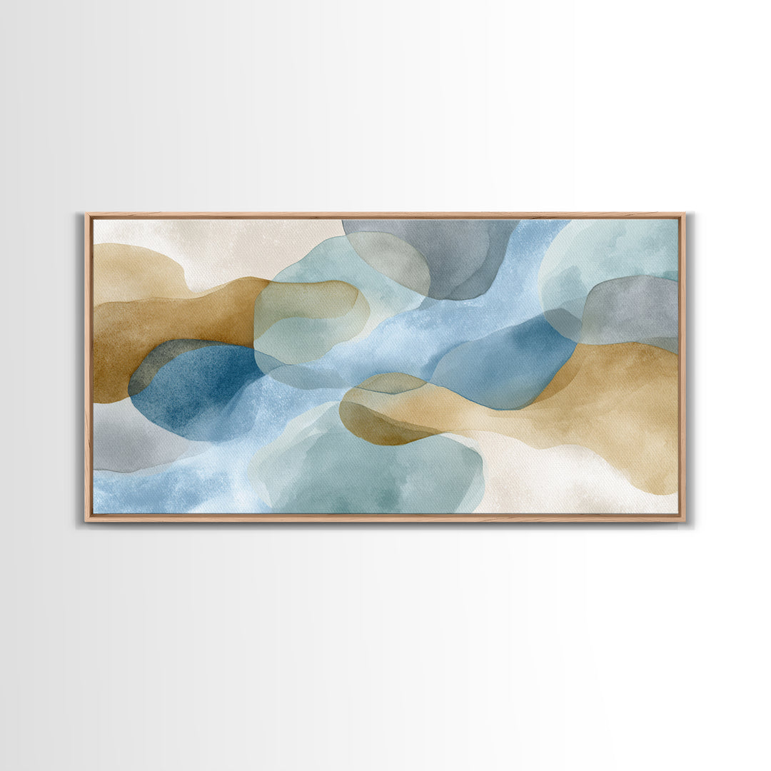 Minimal Smile Curve Abstract Framed Canvas Print, Dental Office Art, Neutral Decor, Office Decor, Fine Art, Calm, Wall Art, DOA-2x1-25