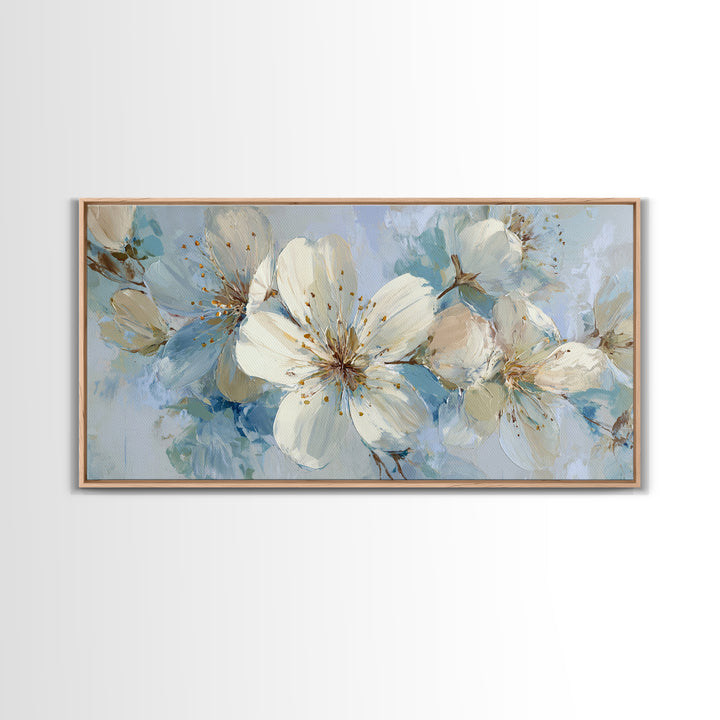 Sterile Modern Floral Painting Canvas Print, Dental Office Art, Decor, Office Decor, Fine Art, Calm, Digital Artwork, DOA-2x1-31