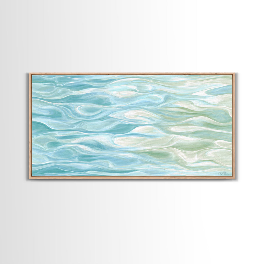 Abstract Water Ripple Pattern Framed Canvas Print, Dental Office Art, Medical Office Art, Office Decor, Abstract Art, Calm, DOA-2x1-33