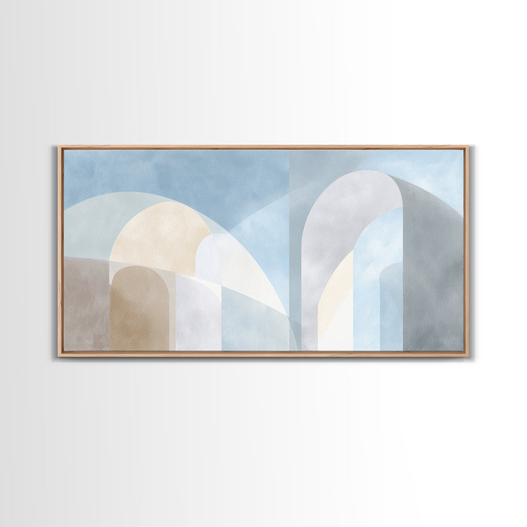 Light Scandinavian Abstract Arches Framed Canvas Print, Dental Office Art, Home Decor, Office Decor, Abstract Art, Calm, DOA-2x1-37