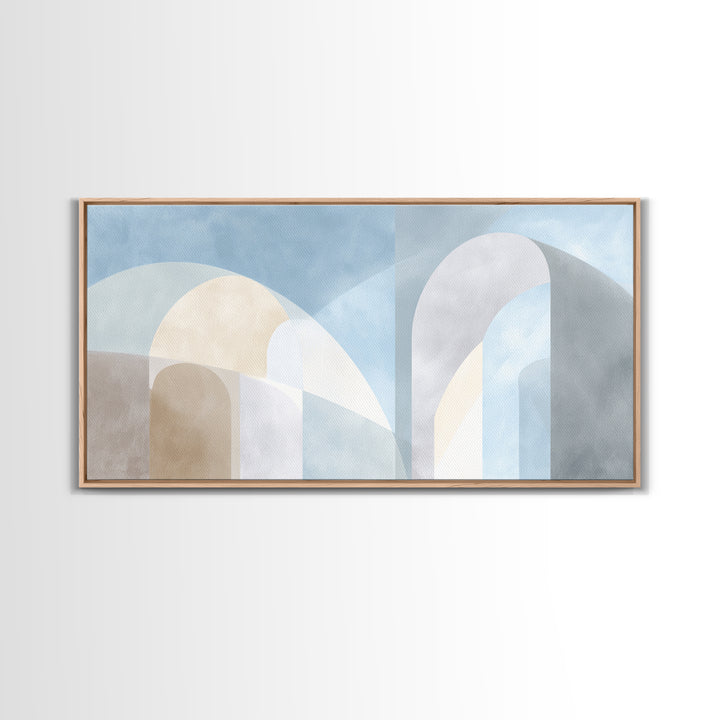 Light Scandinavian Abstract Arches Framed Canvas Print, Dental Office Art, Home Decor, Office Decor, Abstract Art, Calm, DOA-2x1-37