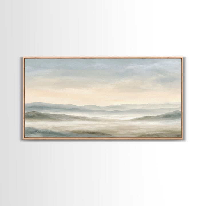 Soft Gradient Sunrise Framed Canvas Print, Dental Office Art, Contemporary Art, Office Decor, Fine Art, Calm, Dental Wall Art, DOA-2x1-40
