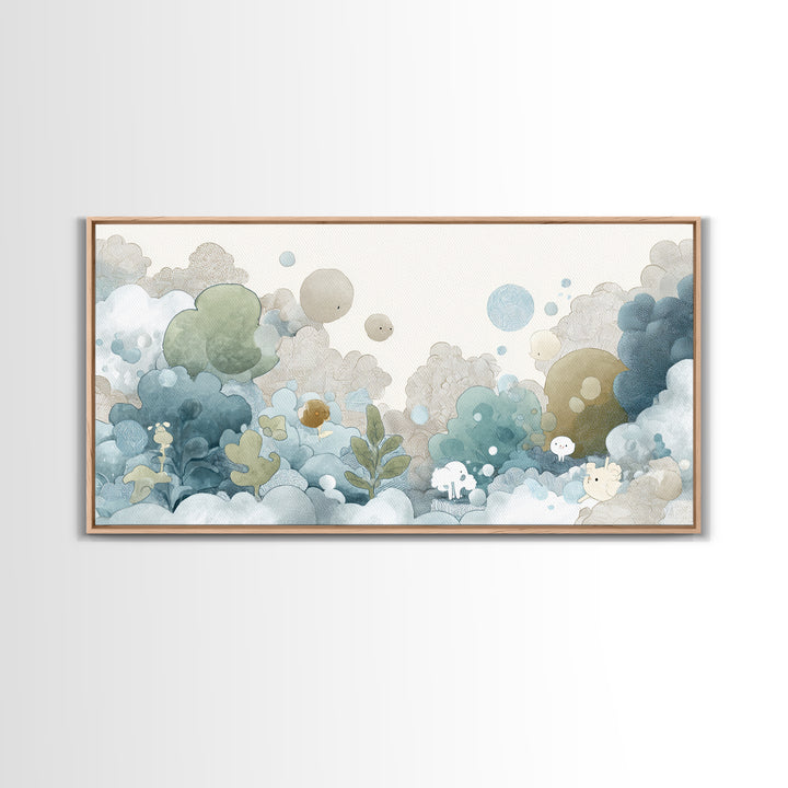 Cheerful Animal Dentist Themed Character Without Text Canvas Print, Dental Office Art, Neutral Decor, Office Decor, Calm, DOA-2x1-46