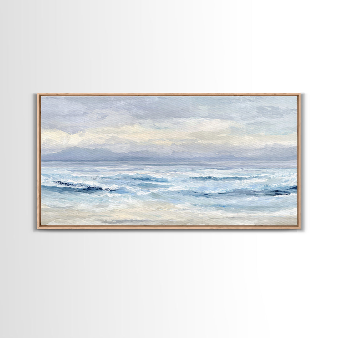 Calming Abstract Ocean Waves Canvas Print, Dental Office Art, Minimalist Decor, Office Decor, Calm, Motivational Poster, DOA-2x1-69