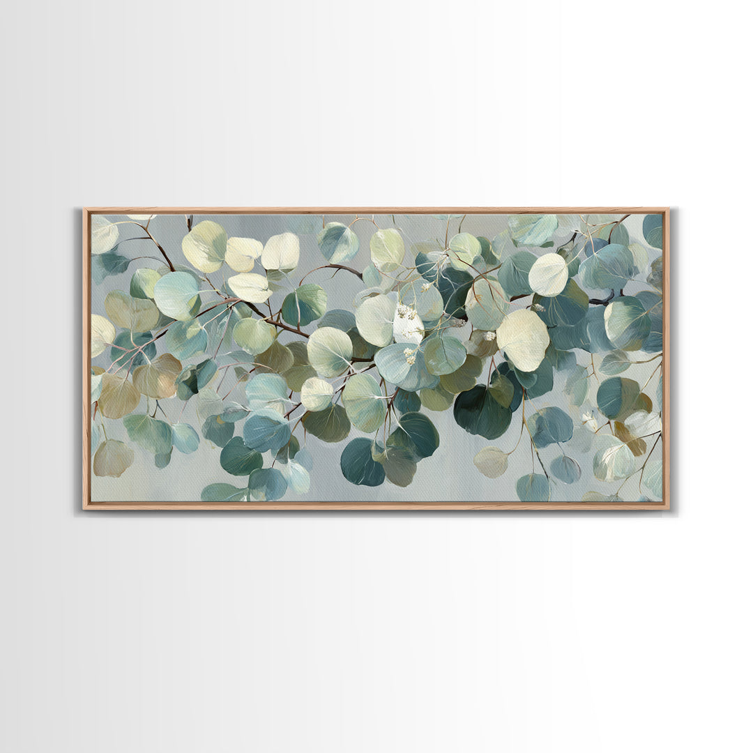Soft Botanical Eucalyptus Print for Clean Atmosphere Canvas Print, Dental Office Art, Medical Office Decor, Office Decor, Calm, DOA-2x1-71