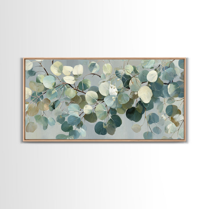 Soft Botanical Eucalyptus Print for Clean Atmosphere Canvas Print, Dental Office Art, Medical Office Decor, Office Decor, Calm, DOA-2x1-71