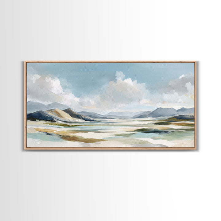 Gentle Mountain Landscape Framed Canvas Print, Dental Office Art, Unique Wall Art, Office Decor, Calm, Dental Assistant, DOA-2x1-72