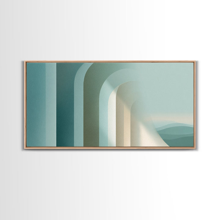 Light Scandinavian Abstract Arches Framed Canvas Print, Dental Office Art, Textured Painting, Office Decor, Fine Art, Calm, DOA-2x1-85