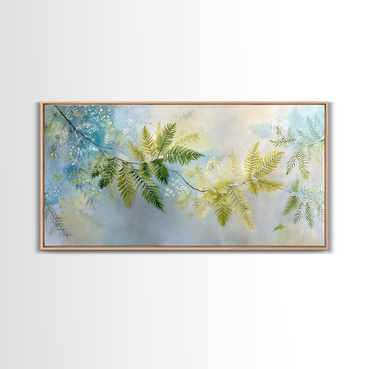 Botanical Fern Study Framed Canvas Print, Dental Office Art, Dental Hygiene, Office Decor, Watercolor Art, Calm, DOA-2x1-87