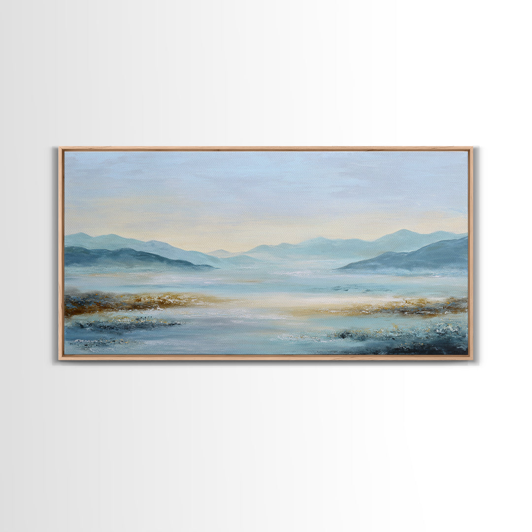 Soft Gradient Sunrise Framed Canvas Print, Dental Office Art, Motivational Poster, Office Decor, Fine Art, Calm, Dentistry Art, DOA-2x1-88