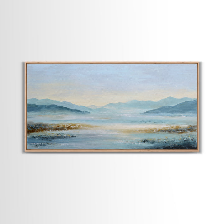 Soft Gradient Sunrise Framed Canvas Print, Dental Office Art, Motivational Poster, Office Decor, Fine Art, Calm, Dentistry Art, DOA-2x1-88