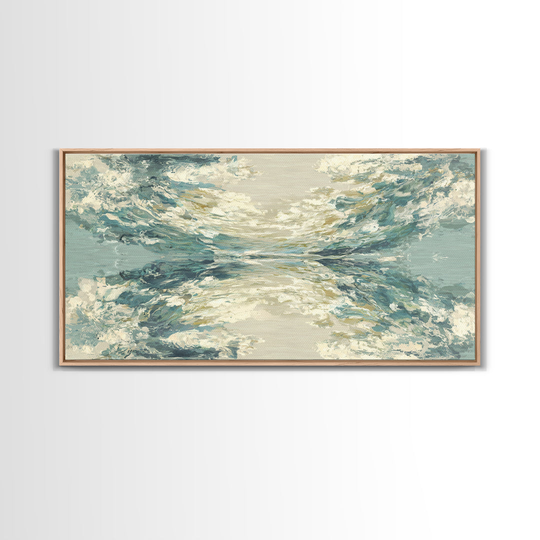 Abstract Water Ripple Pattern Framed Canvas Print, Dental Office Art, Medical Office Art, Office Decor, Abstract Art, Calm, DOA-2x1-9