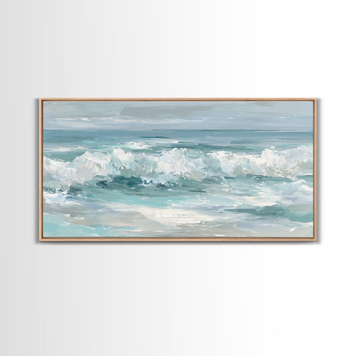 Calming Abstract Ocean Waves Canvas Print, Dental Office Art, Minimalist Decor, Office Decor, Calm, Motivational Poster, DOA-2x1-93