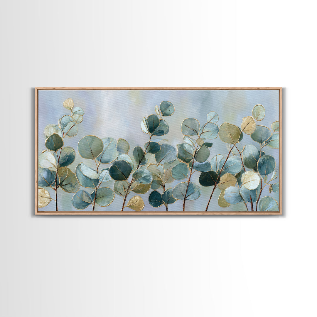 Soft Botanical Eucalyptus Print for Clean Atmosphere Canvas Print, Dental Office Art, Dentistry Art, Office Decor, Calm, DOA-2x1-95