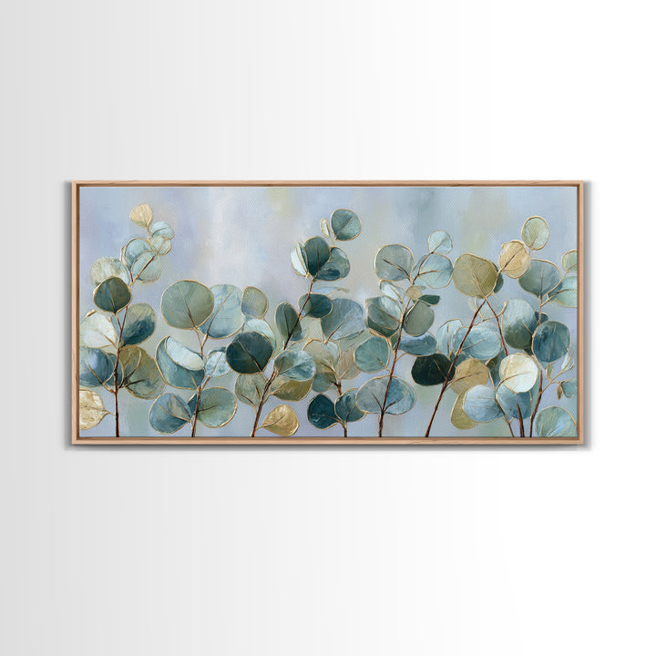 Soft Botanical Eucalyptus Print for Clean Atmosphere Canvas Print, Dental Office Art, Dentistry Art, Office Decor, Calm, DOA-2x1-95
