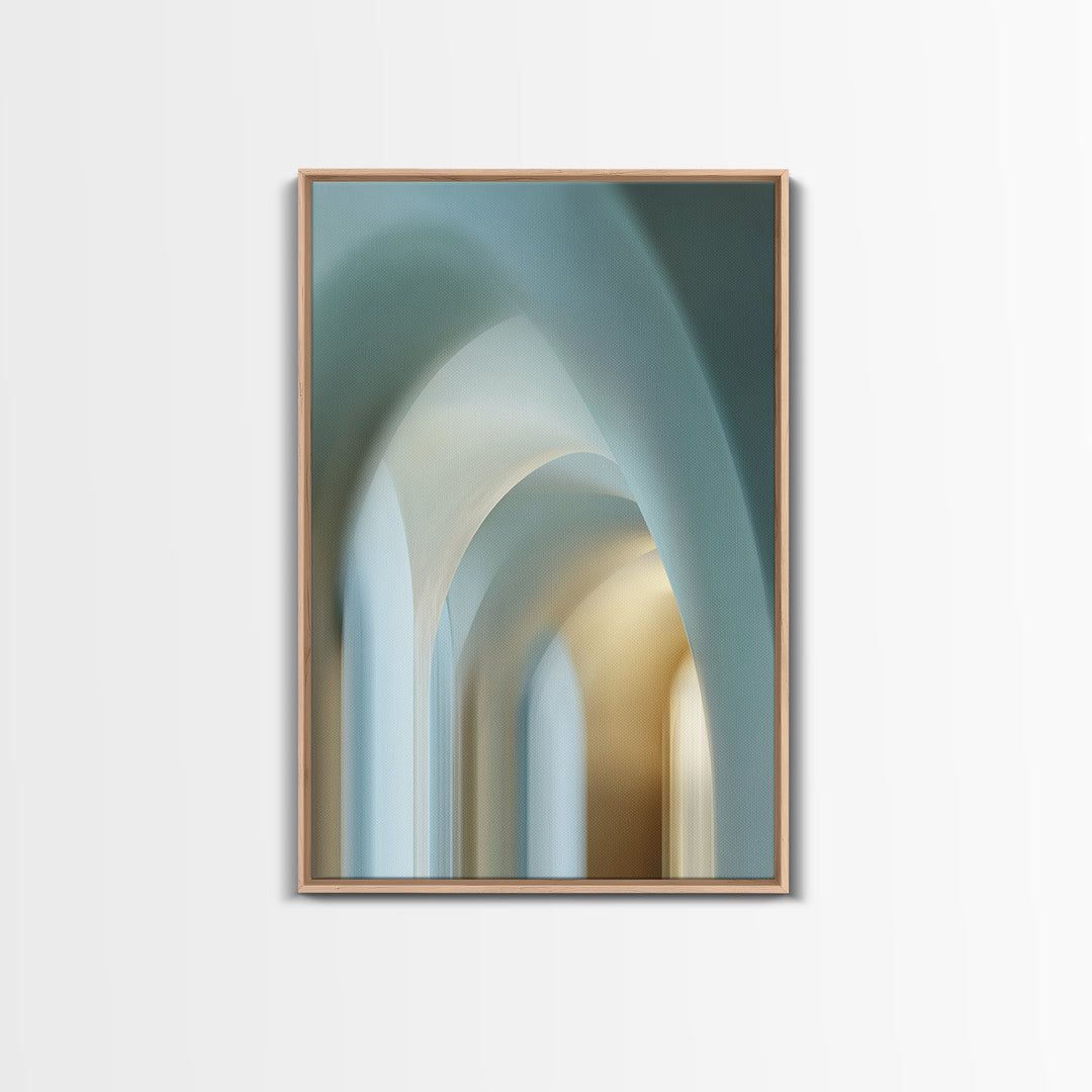 Light Scandinavian Abstract Arches Framed Canvas Print, Dental Office Art, Home Decor, Office Decor, Fine Art, Calm, DOA-2x3-1