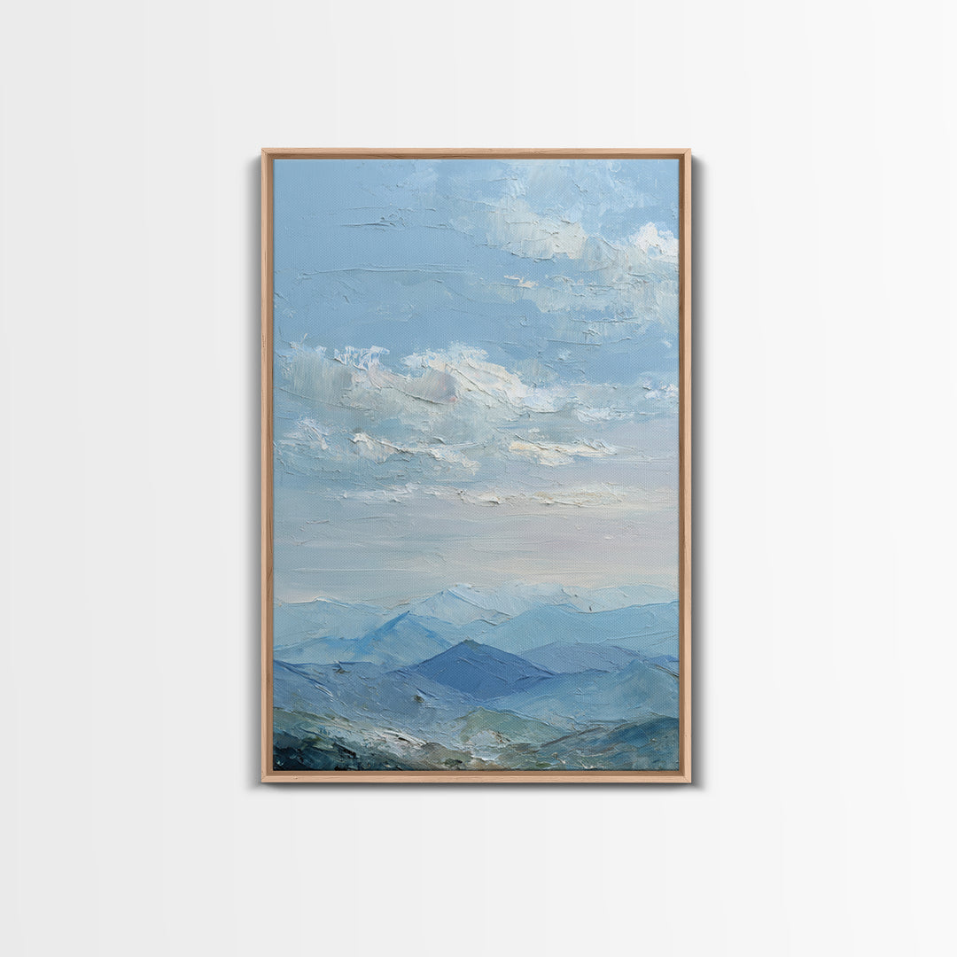 Gentle Mountain Landscape Framed Canvas Print, Dental Office Art, Dentist Art, Office Decor, Fine Art, Calm, Luxury Decor, DOA-2x3-12