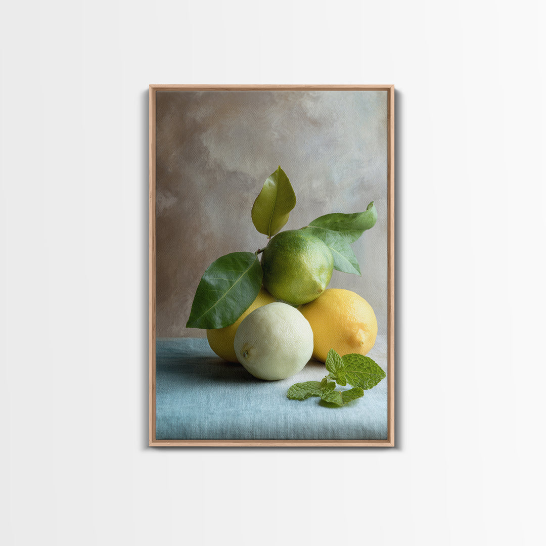Fresh Citrus and Mint Still Life Canvas Print, Dental Office Art, Dental, Office Decor, Calm, Tooth Art, Dentistry Art, DOA-2x3-15
