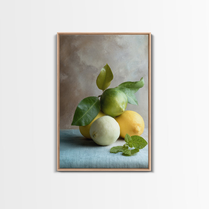 Fresh Citrus and Mint Still Life Canvas Print, Dental Office Art, Dental, Office Decor, Calm, Tooth Art, Dentistry Art, DOA-2x3-15