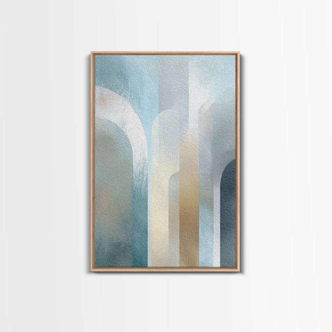 Light Scandinavian Abstract Arches Framed Canvas Print, Dental Office Art, Home Decor, Office Decor, Fine Art, Calm, DOA-2x3-25