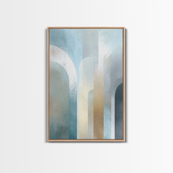 Light Scandinavian Abstract Arches Framed Canvas Print, Dental Office Art, Home Decor, Office Decor, Fine Art, Calm, DOA-2x3-25