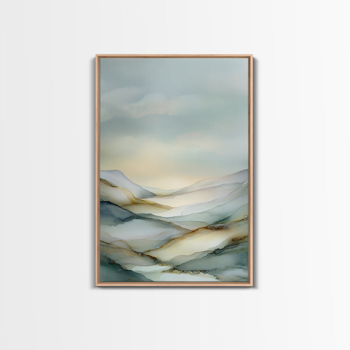 Soft Gradient Sunrise Framed Canvas Print, Dental Office Art, Textured Painting, Office Decor, Calm, Room Decor Aesthetic, DOA-2x3-28