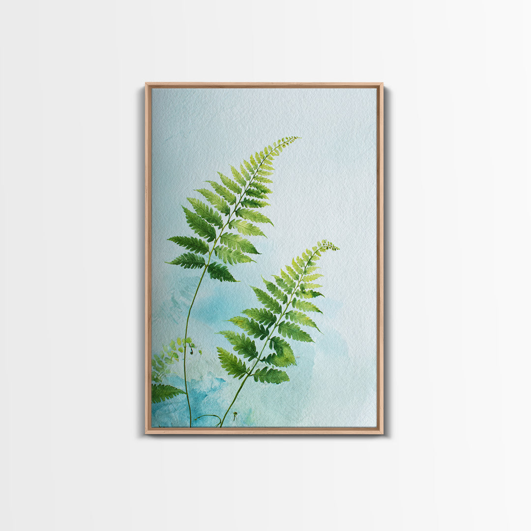 Botanical Fern Study Framed Canvas Print, Dental Office Art, Unique Wall Art, Office Decor, Watercolor Art, Calm, DOA-2x3-3