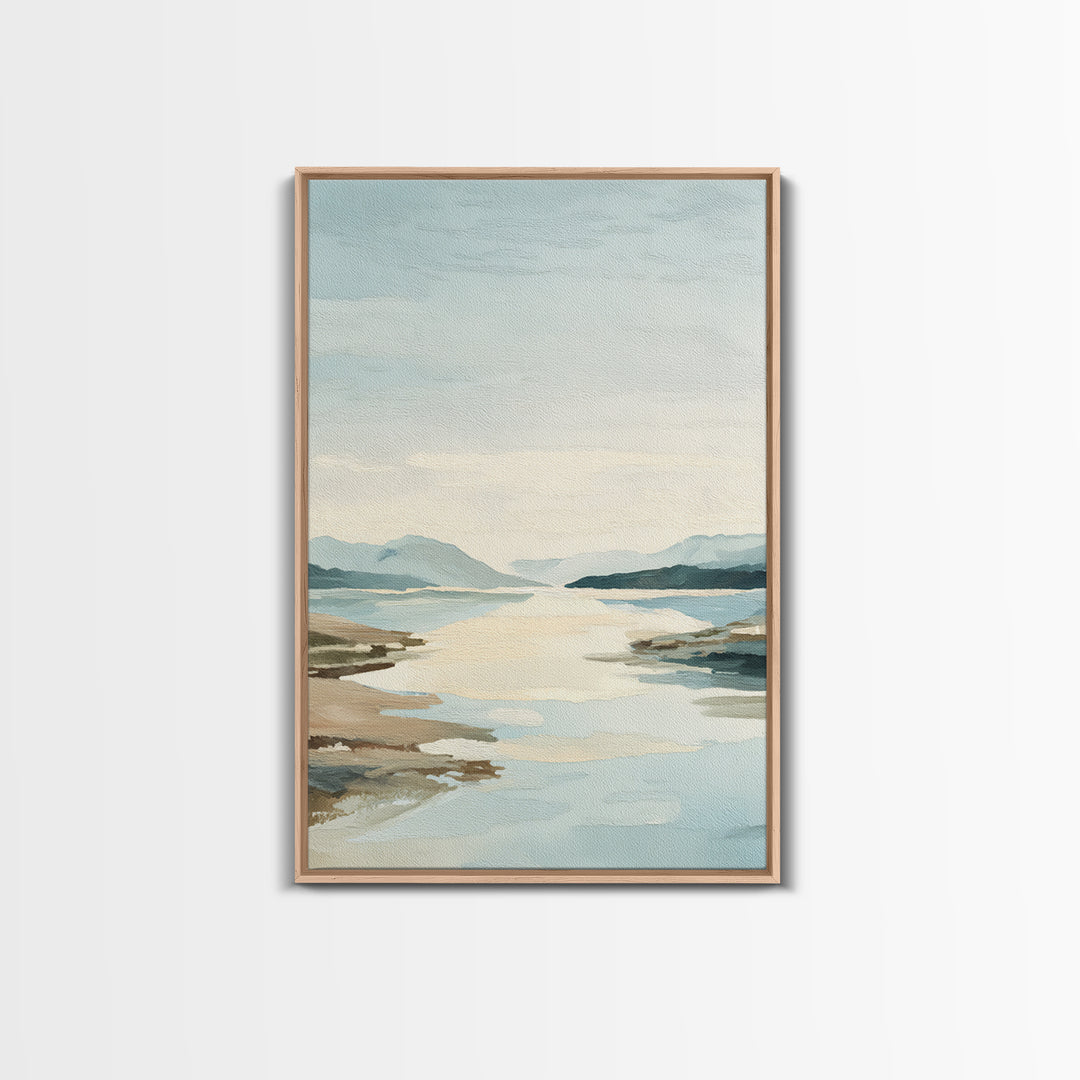 Sunlit Lake with Calming Reflections Framed Canvas Print, Dental Office Art, Dentistry Art, Office Decor, Fine Art, Calm, DOA-2x3-47