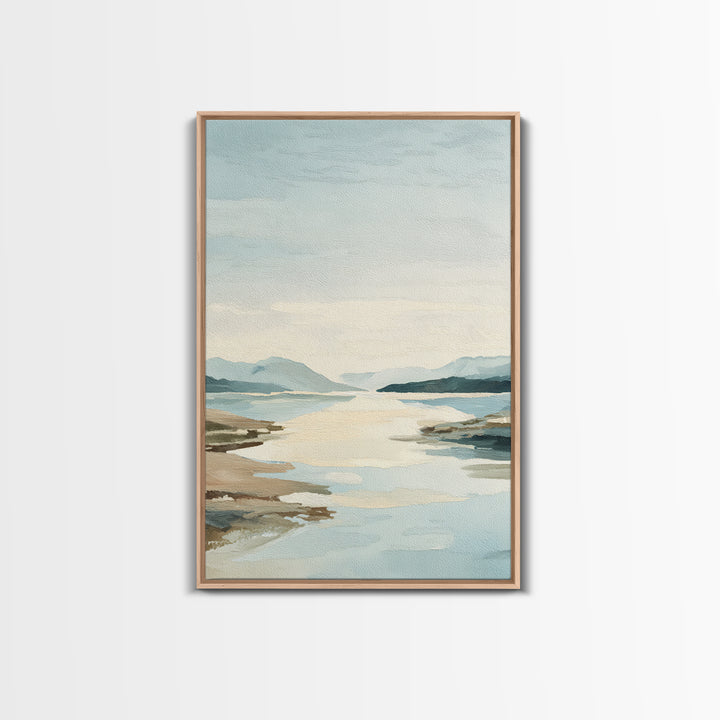 Sunlit Lake with Calming Reflections Framed Canvas Print, Dental Office Art, Dentistry Art, Office Decor, Fine Art, Calm, DOA-2x3-47