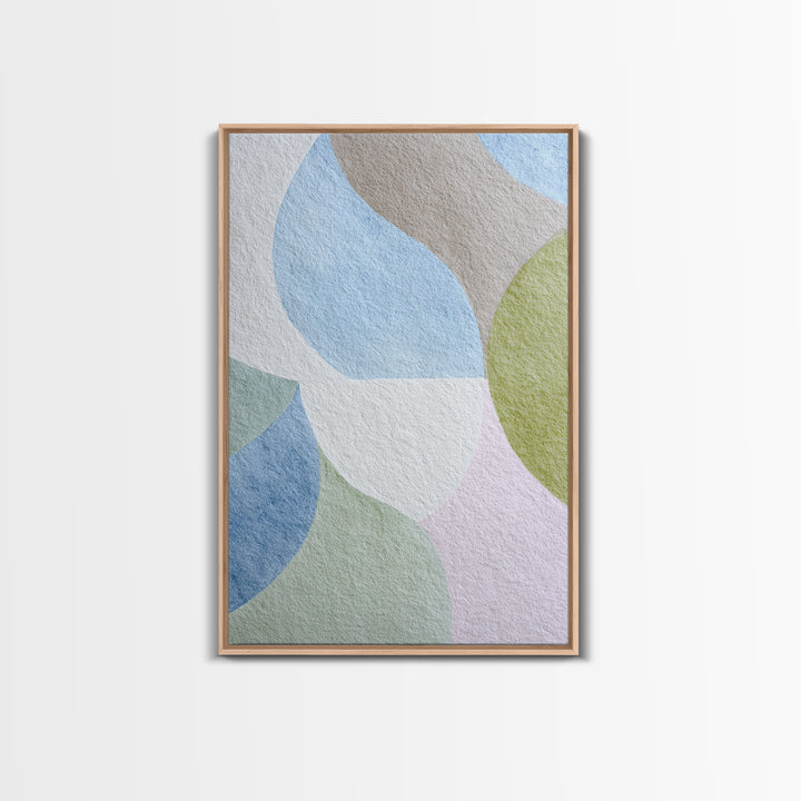 Simple Rainbow Pastel Shapes for Children Canvas Print, Dental Office Art, Gallery Decor, Office Decor, Abstract Art, Calm, DOA-2x3-5