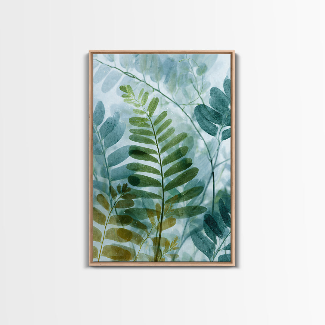 Botanical Fern Study Framed Canvas Print, Dental Office Art, Medical Decor, Office Decor, Fine Art, Calm, Home Decor, DOA-2x3-51