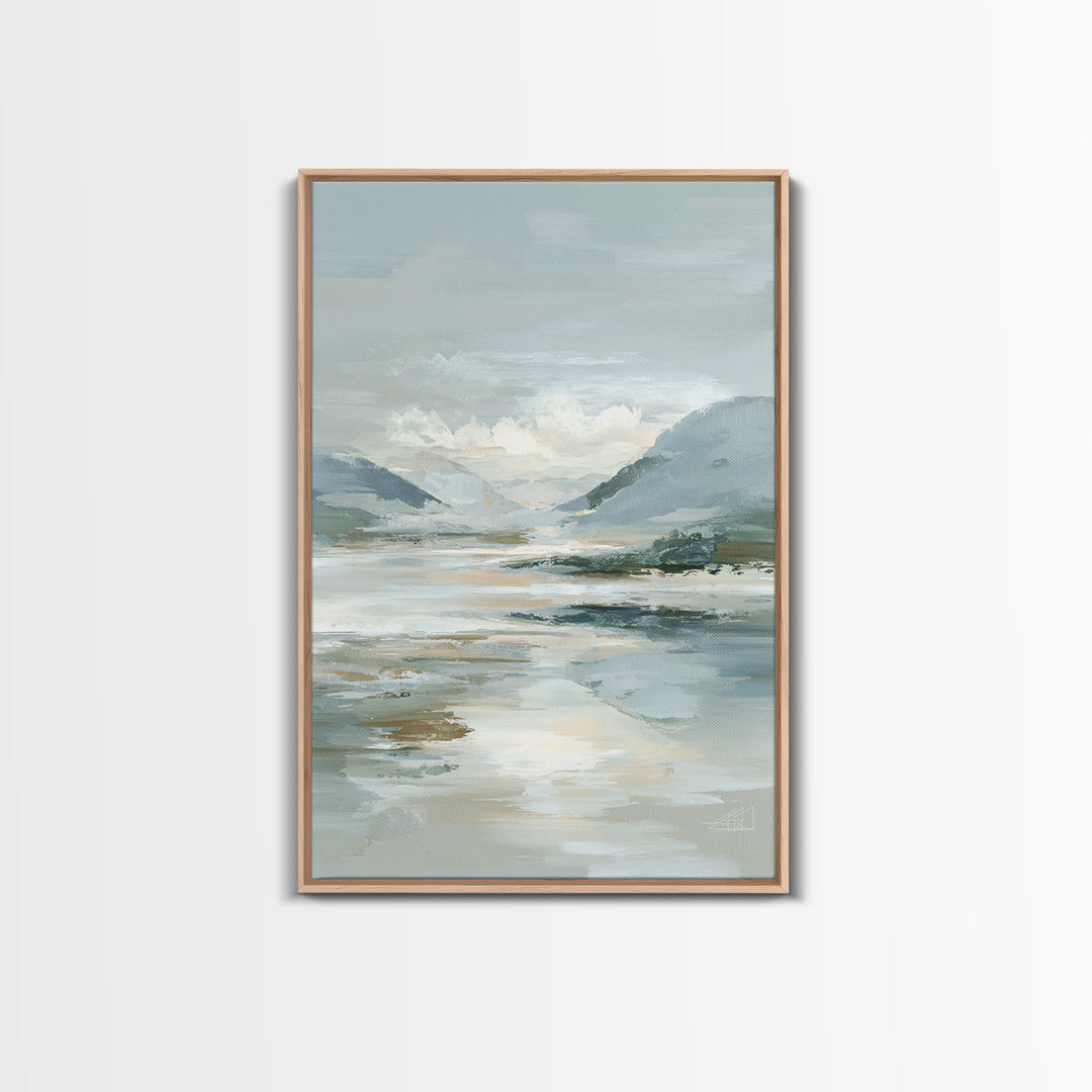 Gentle Mountain Landscape Framed Canvas Print, Dental Office Art, Dentist Art, Office Decor, Fine Art, Calm, Luxury Decor, DOA-2x3-60