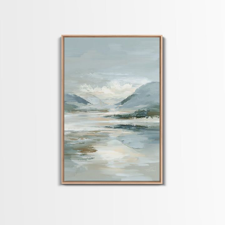 Gentle Mountain Landscape Framed Canvas Print, Dental Office Art, Dentist Art, Office Decor, Fine Art, Calm, Luxury Decor, DOA-2x3-60
