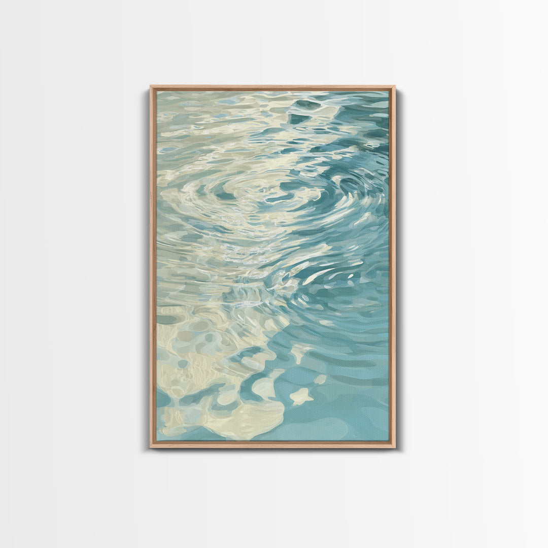 Abstract Water Ripple Pattern Framed Canvas Print, Dental Office Art, Room Decor, Office Decor, Abstract Art, Calm, DOA-2x3-69