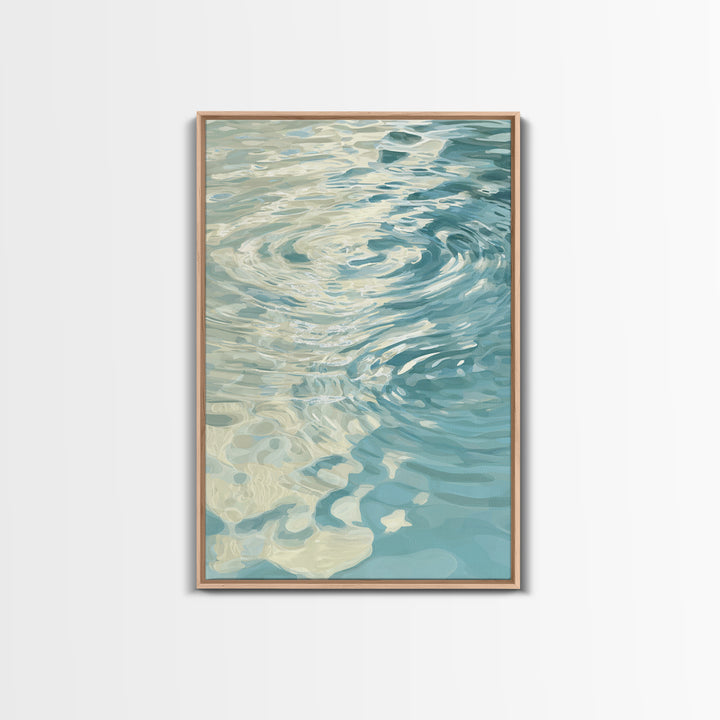Abstract Water Ripple Pattern Framed Canvas Print, Dental Office Art, Room Decor, Office Decor, Abstract Art, Calm, DOA-2x3-69