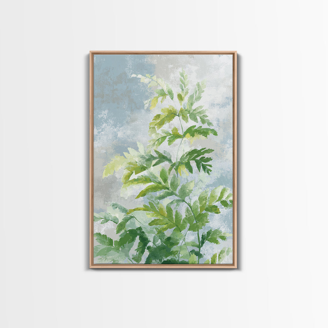 Botanical Fern Study Framed Canvas Print, Dental Office Art, Medical Office Art, Office Decor, Watercolor Art, Calm, DOA-2x3-75