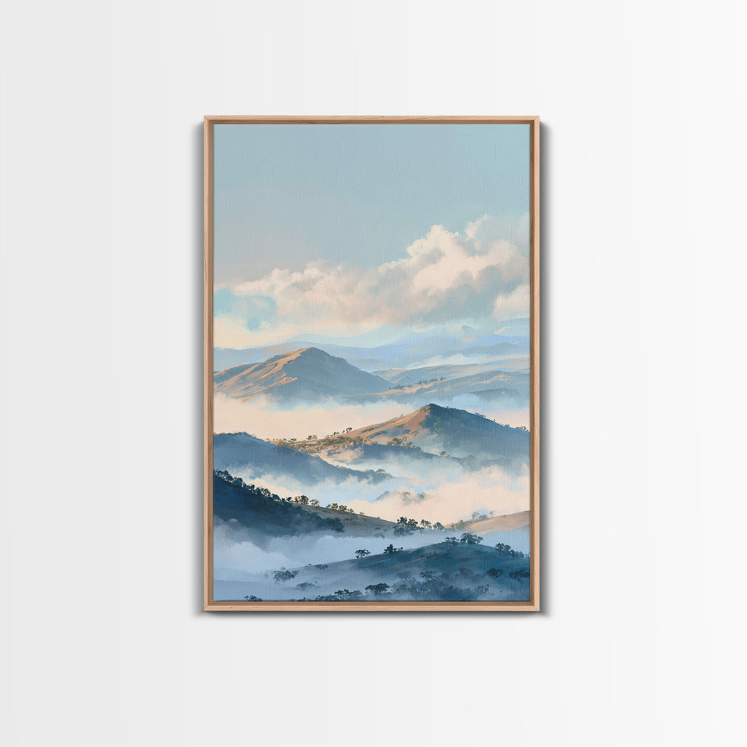 Soft Gradient Sunrise Framed Canvas Print, Dental Office Art, Textured Painting, Office Decor, Calm, Room Decor Aesthetic, DOA-2x3-76