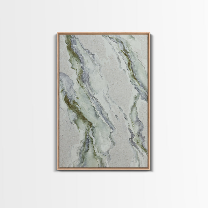 Clean Marble Texture Framed Canvas Print, Dental Office Art, Office Decor, Oil Painting, Calm, Dental Hygiene, DOA-2x3-8