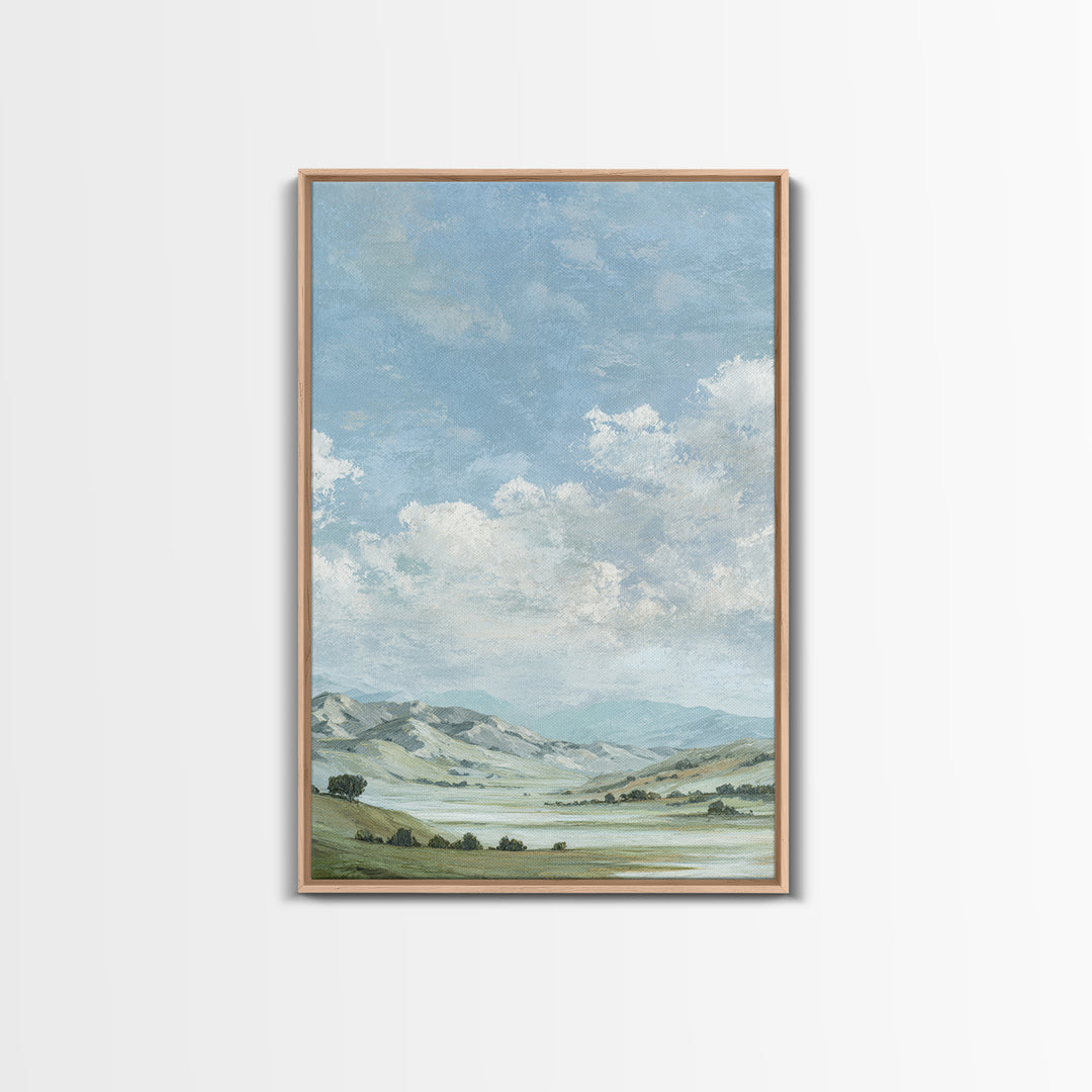 Gentle Mountain Landscape Framed Canvas Print, Dental Office Art, Office Decor, Calm, Medical Art, Medical Office Decor, DOA-2x3-84