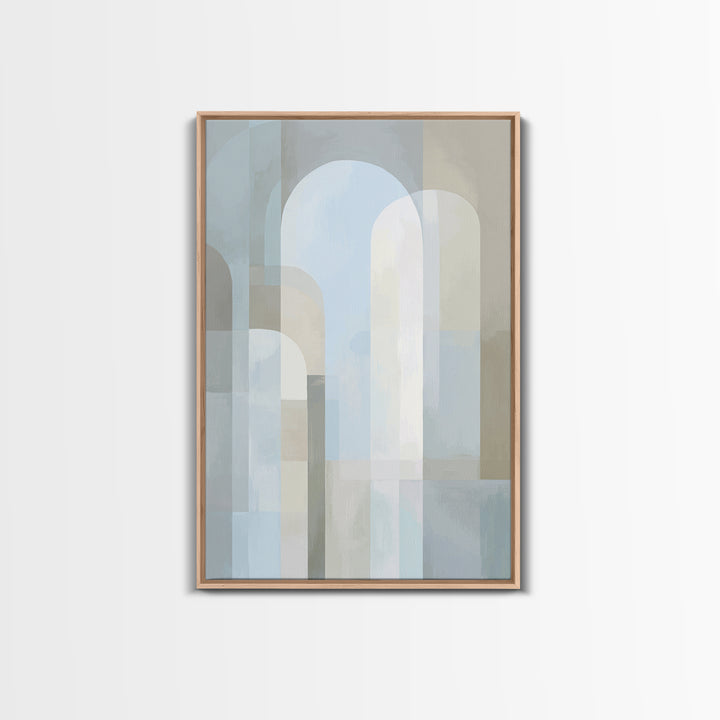 Light Scandinavian Abstract Arches Framed Canvas Print, Dental Office Art, Textured Painting, Office Decor, Abstract Art, Calm, DOA-2x3-97