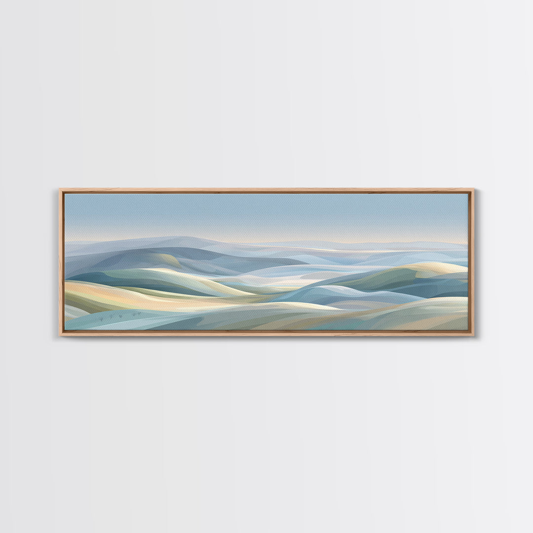 Soft Gradient Sunrise Framed Canvas Print, Dental Office Art, Tooth Art, Office Decor, Calm, Modern Decor, Fine Art Print, DOA-3x1-12