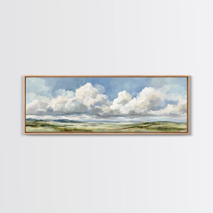 Peaceful Clouds over Open Meadow Canvas Print, Dental Office Art, Office Wall Art, Office Decor, Fine Art, Calm, Medical Decor, DOA-3x1-25