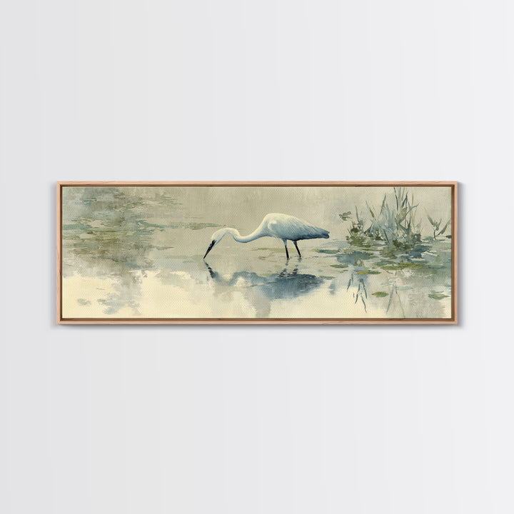 Blue Heron by Calm Marsh Water Canvas Print, Dental Office Art, Office Decor, Fine Art, Calm, Art Print, Room Decor, DOA-3x1-39