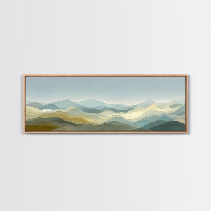 Gentle Mountain Landscape Framed Canvas Print, Dental Office Art, Medical Office Art, Office Decor, Fine Art, Calm, DOA-3x1-44