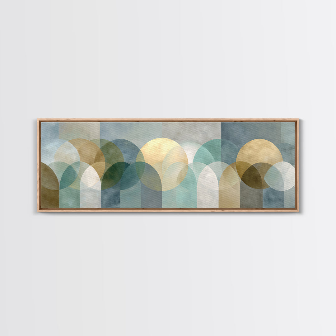 Light Scandinavian Abstract Arches Framed Canvas Print, Dental Office Art, Minimalist Wall Art, Office Decor, Abstract Art, DOA-3x1-57